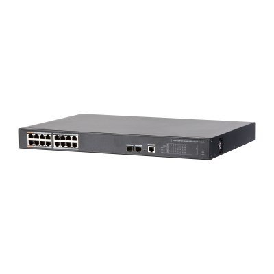 Dahua Technology PoE DH-PFS4218-16GT-240 przełącznik sieciowy Zarządzany Gigabit Ethernet (10/100/1000) Obsługa PoE Czarny