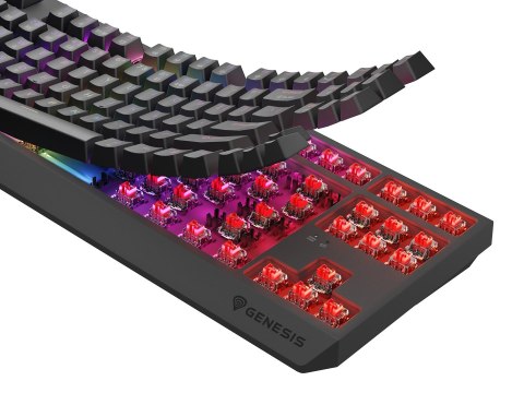 Klawiatura Genesis Thor 230 TKL NKG-2106 Wless (RapidSpeed Wireless, BT, USB) Standardowy (US) Czarna