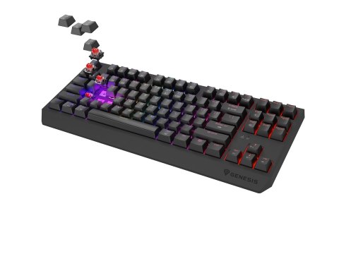 Klawiatura Genesis Thor 230 TKL NKG-2106 Wless (RapidSpeed Wireless, BT, USB) Standardowy (US) Czarna