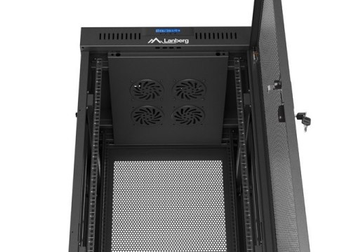 Szafa instalacyjna rack stojąca Lanberg FF01-6632-23BL 19" 32u 600x600 czarna