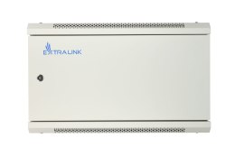 Extralink Szafa rack 6U 600x450 ASP Szara montowana na ścianie, drzwi blaszane pełne