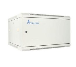 Extralink Szafa rack 6U 600x600 ASP Szara montowana na ścianie, drzwi blaszane pełne