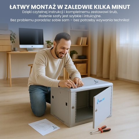 EXTRALINK SZAFA RACK WISZĄCA 6U 600X600 SZARA
