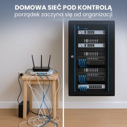Extralink Szafa rack 18U 600x450 Czarna montowana na ścianie
