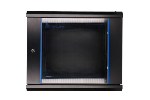 Extralink Szafa rack 9U 600x600 Czarna montowana na ścianie