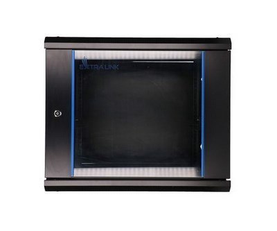 Extralink Szafa rack 9U 600x600 Czarna montowana na ścianie
