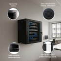 Extralink Szafa rack 9U 600x600 Czarna montowana na ścianie