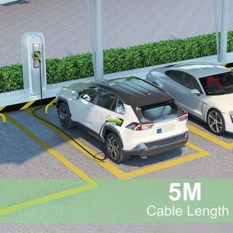 Kabel do ładowania pojazdów elektrycznych Qoltec 52472 Czarny Typ 2 5 m