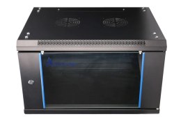 Szafa rack Extralink 6U 600x450 Czarna montowana na ścianie