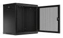 SZAFA INSTALACYJNA RACK WISZĄCA 19" 12U 600X450 CZARNA DRZWI PERFOROWANE LANBERG (FLAT PACK)