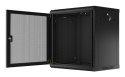 SZAFA INSTALACYJNA RACK WISZĄCA 19" 12U 600X450 CZARNA DRZWI PERFOROWANE LANBERG (FLAT PACK)