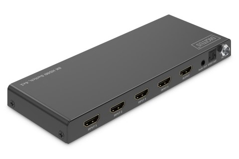 Przełącznik HDMI 4x1, 8K/60Hz (4:4:4) z HDR, 48 Gbps, HDCP 2.3, Toslink / Stereo, EDID