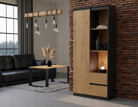 REGAŁ BIUROWY RS-80 BILY ANTRACYT/ARTISAN KOMPLET