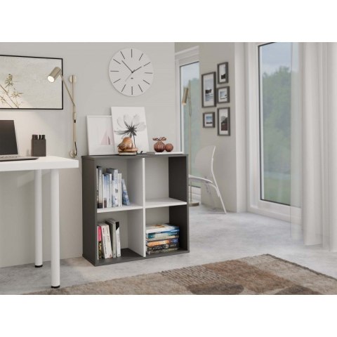 REGAŁ MALAX 2X2 ANTRACYT/BIEL