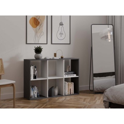 REGAŁ MALAX 2X3 ANTRACYT/BIEL