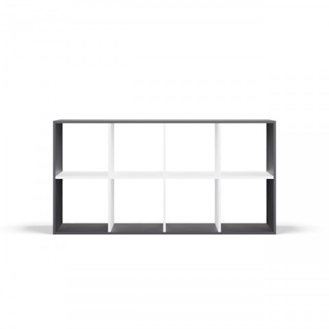 REGAŁ MALAX 2X4 ANTRACYT/BIEL