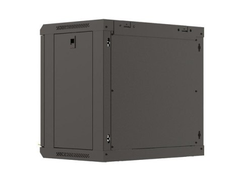 Szafa instalacyjna rack wisząca 19" 9U 540x350 czarna drzwi przeszklone Lanberg (FLAT PACK)
