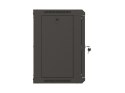 Szafa instalacyjna rack wisząca 19" 9U 540x350 czarna drzwi przeszklone Lanberg (FLAT PACK)