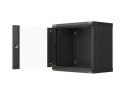 Szafa instalacyjna rack wisząca 19" 9U 540x350 czarna drzwi przeszklone Lanberg (FLAT PACK)