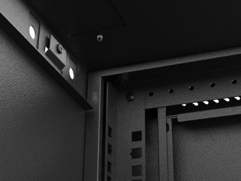 Szafa instalacyjna rack wisząca 19" 9U 540x350 czarna drzwi przeszklone Lanberg (FLAT PACK)