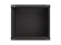 Szafa instalacyjna rack wisząca 19" 9U 540x350 czarna drzwi przeszklone Lanberg (FLAT PACK)