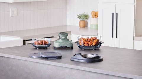 Ninja CRISPi Pojedyńczy 3,8 l 1700 W Frytkownica na gorące powietrze Zielony, Szary, Przezroczysty