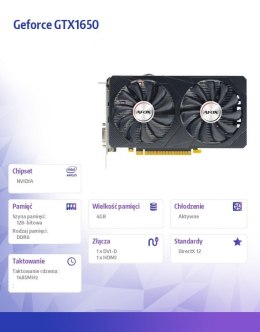 AFOX Karta graficzna - Geforce GTX1650 4GB GDDR6 128Bit DVI HDMI ATX Fan V6