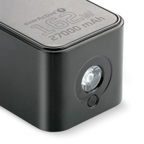 EverActive Powerbank 27 000 MAH 2X USB-C 1X USB 162,5W QC4+ wbudowana latarka wyświetlacz LCD