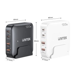UNITEK ŁADOWARKA BIURKOWA GAN 100W 2XUSB-A 2XUSB-C BIAŁA