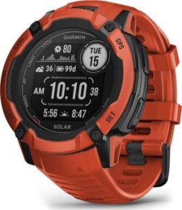 Garmin Instinct 2X Solar z czujnikiem tętna HRV Elevate (ognistoczerwony / ognistoczerwonyy pasek)