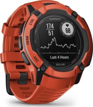 Garmin Instinct 2X Solar z czujnikiem tętna HRV Elevate (ognistoczerwony / ognistoczerwonyy pasek)