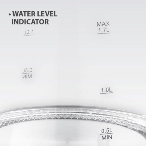 Czajnik elektryczny szklany 1,7L 2200W MR-063-WHITE MAESTRO