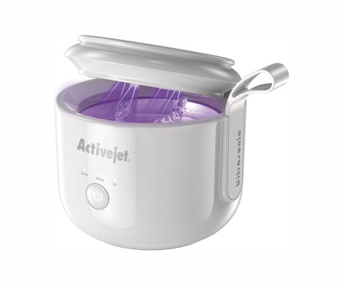 Myjka ultradźwiękowa UV Activejet AUC-198 bezprzewodowa. Do protez, aparatów ortodontycznych i biżuterii, biała.
