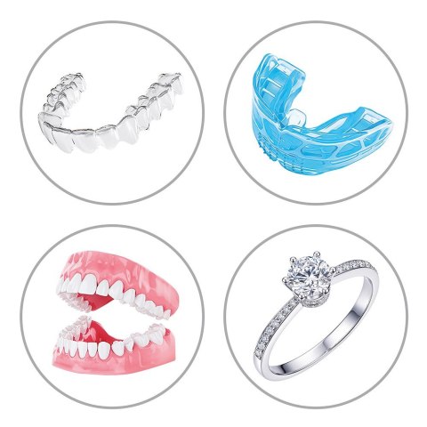 Myjka ultradźwiękowa UV Activejet AUC-198 bezprzewodowa. Do protez, aparatów ortodontycznych i biżuterii, biała.