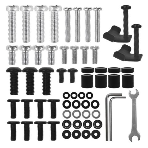 Stand-wózek do TV ERGO OFFICE ER-304 B max. obciążenie 50kg / 5kg półka, max. VESA 600x400, wbud. listwa zasil., czarny