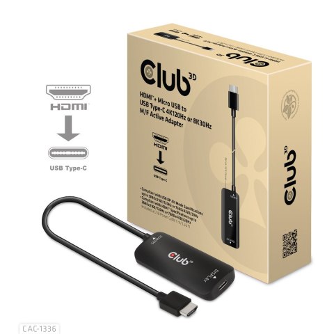 CLUB3D CAC-1336 adapter kablowy 1 m HDMI + USB USB Type-C Czarny
