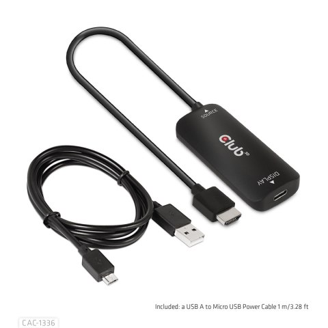 CLUB3D CAC-1336 adapter kablowy 1 m HDMI + USB USB Type-C Czarny