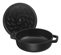 Głęboka patelnia do duszenia z pokrywką STAUB 40511-472-0 - czarna 28 cm