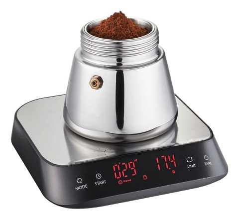 Elektroniczna waga kuchenna GEFU PREZISO czarna, stal nierdzewna, Blat prostokąt