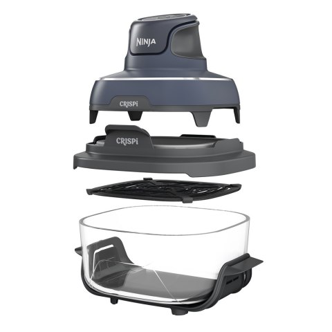 Ninja CRISPi Pojedynczy 3,8 l 1700 W Frytkownica na gorące powietrze Niebieski, Szary, Przezroczysty