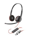 POLY Stereofoniczny zestaw słuchawkowy USB-C Blackwire 3225 + wtyczka 3,5 mm + przejściówka USB-C/A (opakowanie zbiorcze)