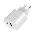 Gembird Ładowarka uniwersalna USB 2-portowa (A+C), 2.4 A, biała