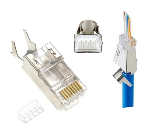 Gembird Wtyk modułowy przelotowy ekranowany CAT7 15u złocony CAT7 15u złocony, 50 szt. w opakowaniu