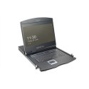 Digitus Konsola modułowa z monitorem TFT o przekątnej 19" (48,3 cm), 8-portowym przełącznikiem KVM & touchpadem, klawiatura amer