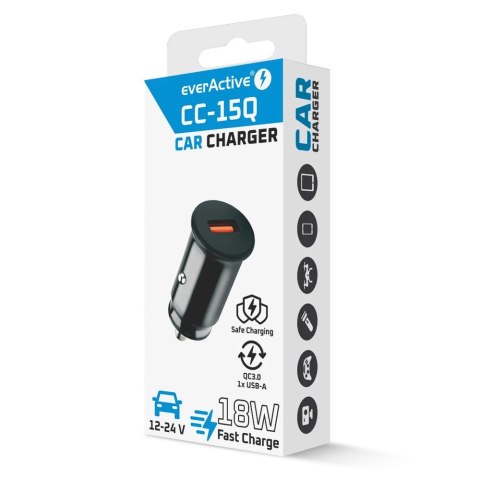 EverActive Ładowarka samochodowa CC-15Q QC3.0 18W 1XUSB