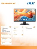 MSI Monitor PRO MP241 E14V 23.8 cala/ LED/FHD/FLAT/144Hz/Czarny