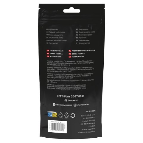 Savio Pasta termoprzewodząca Glacier 18W/mK 4g TG-05