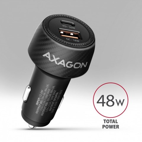 AXAGON PWC-PQ48 Ładowarka samochodowa 48W z 2 portami, PD3.0, QC4+