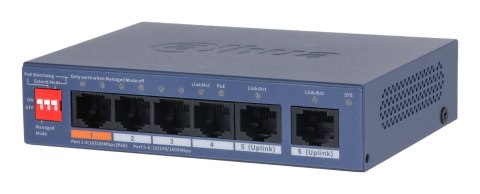 Dahua Technology CS4006-4ET2GT-60 przełącznik sieciowy Zarządzany L2 Gigabit Ethernet (10/100/1000) Obsługa PoE Niebieski