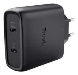 Ładowarka TRUST czarna MAXO GaN 65W 2x USB-C